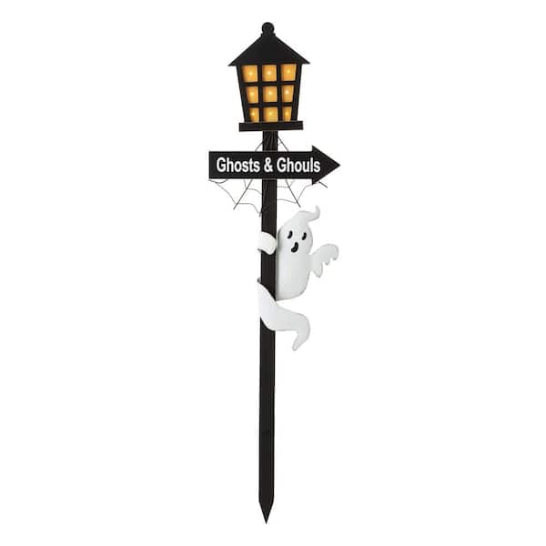 42 in. H Lighted Halloween Wooden Haunted House Yard Stake