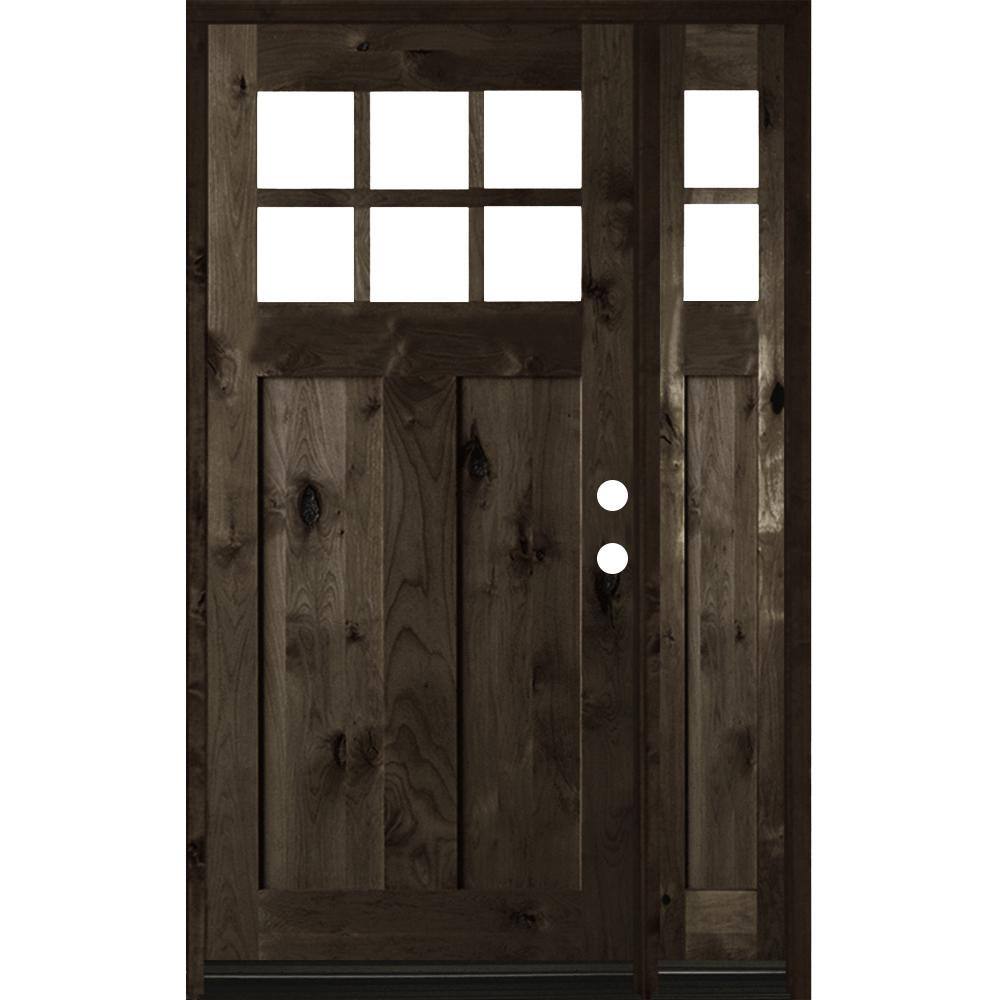 Krosswood Doors 50 in. x 80 in. Craftsman Alder 3-Panel Left Hand 6 ...