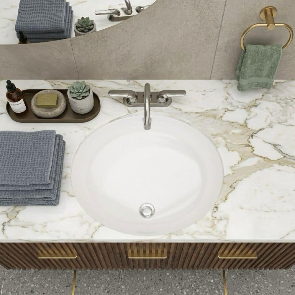 MYRYY 18 in. x 15 in. Oval Undermount Bathroom Sink with 1.75 in
