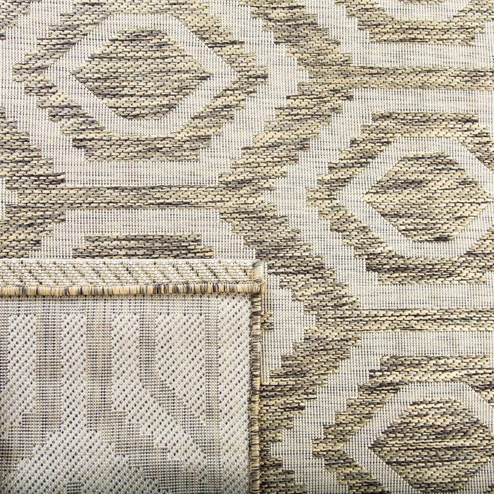 Brown and Bone Geometric Indoor/Outdoor Area Rug