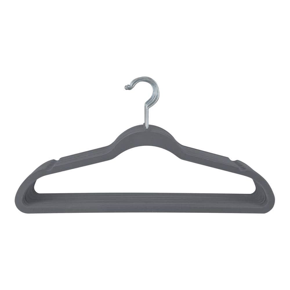 Real Living Gray Velvet Hangers, 25-Pack