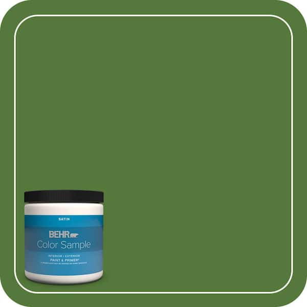 BEHR PREMIUM PLUS 8 oz. #P380-7 Luck of the Irish Satin Enamel Interior/Exterior Paint & Primer Color Sample