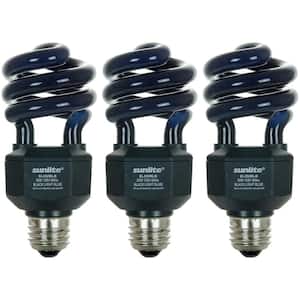 20-Watt T3 E26 Base CFL UV Party Black Light Bulbs (3-Pack)