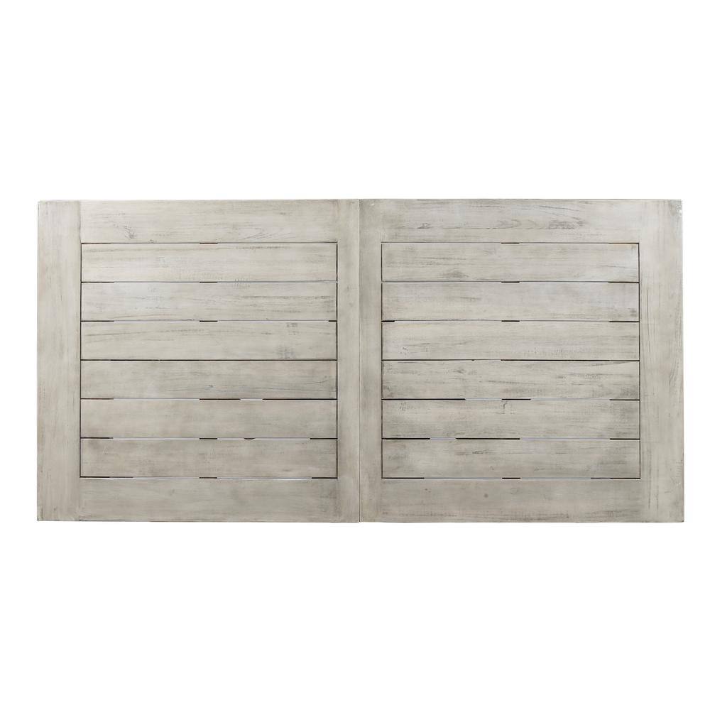 Borocay Light Gray Acacia Wood Splayed H-Frame Dining Table