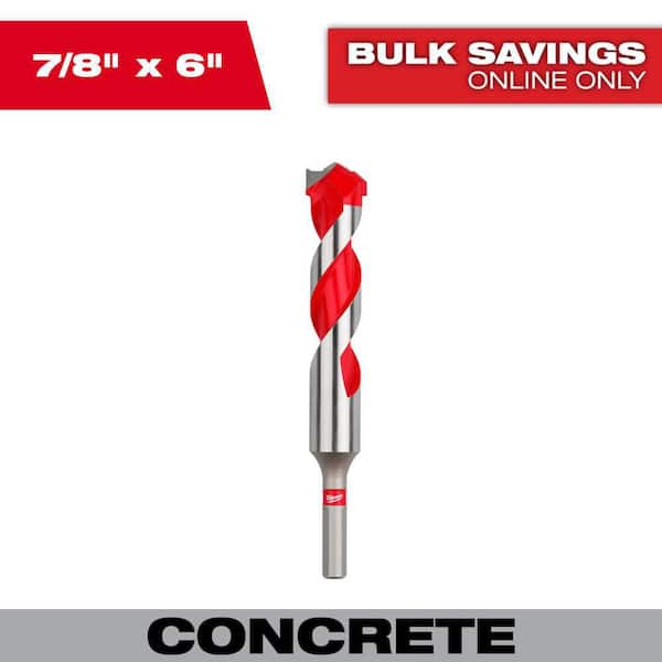 Milwaukee 7/8 in. x 4 in. x 6 in. Carbide Hammer Drill Bit for Concrete, Stone and Masonry Drilling