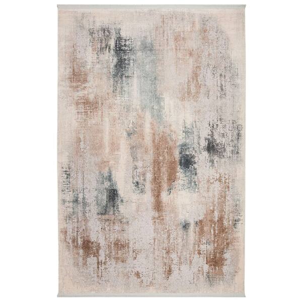 Eclipse 6 ft. x 9 ft. Beige/Blue Abstract Area Rug