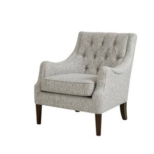 Elle Grey Button Tufted Accent Chair