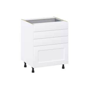 Wallace Painted Warm White Shaker Assembled Base Kitchen Cabinet with 4 Drawer (27 in. W X 34.5 in. H X 24 in. D)
