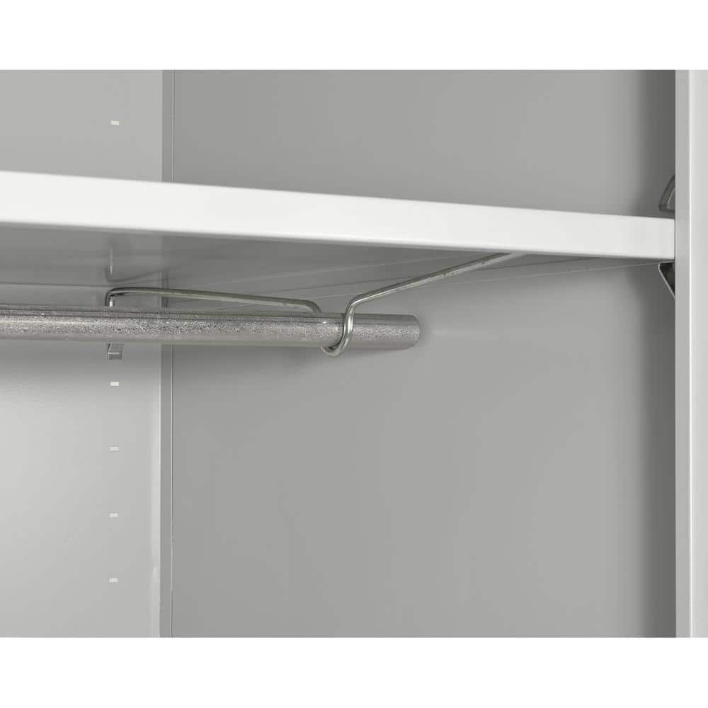 Dove Gray Heavy-Duty Steel Wardrobe Storage Cabinet, 72" H x 46" W