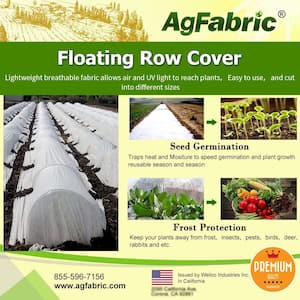 Floating Row Covers 2.0 oz 10 x 30 ft. Frost Cloth for Freeze Protection, Winter Garden Frost Cover for Plants