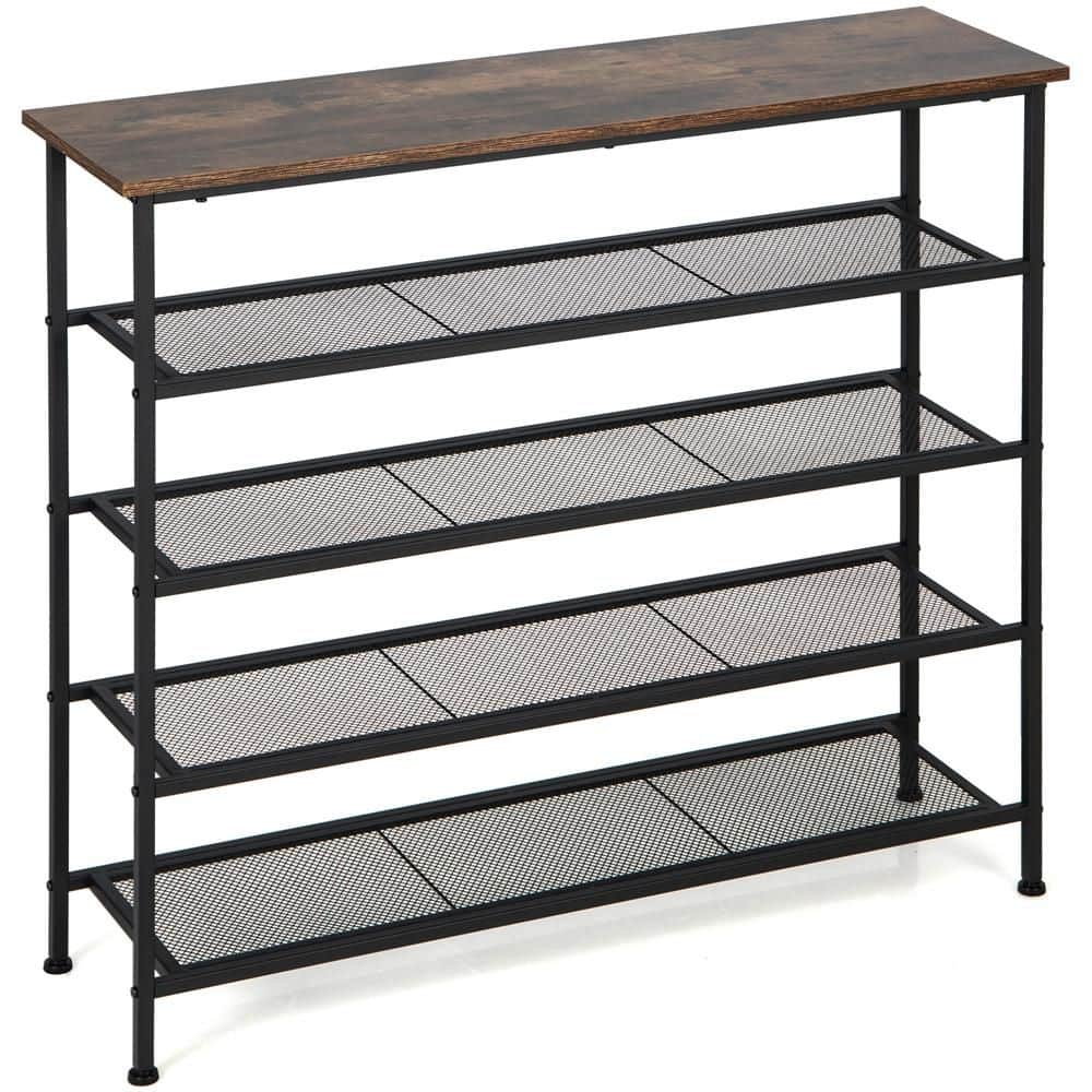HONEY JOY Free Standing 36.5 in. H for 16-20-Pairs Shoe Rack, 5-Tier ...