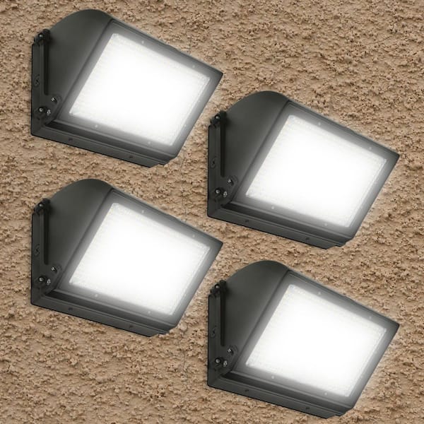 160-Watt LED Adjustable Wall Pack Light, 3CCT, Up to 24000LM, Beam 0°–36°, Photocell, IP65, Dimmable, UL and DLC 4 Pack