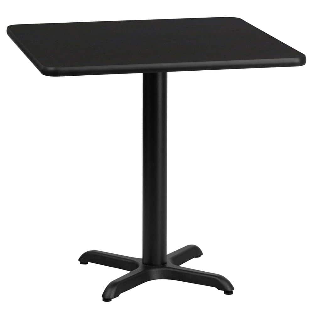 Sleek 24'' Square Black Laminate Contemporary Dining Table