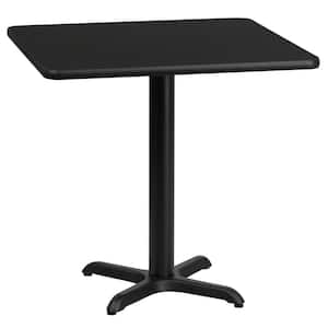 24 in. Square Black Laminate Table Top with 22 in. x 22 in. Table Height Base