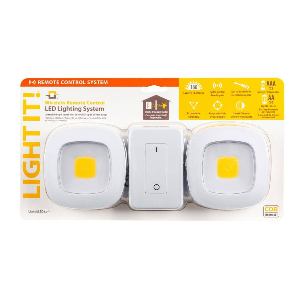 White Wireless LED Battery Powered Lighting System