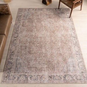 Hillstone Beige 5 ft. x 8 ft. Traditional Vintage Medallion Area Rug