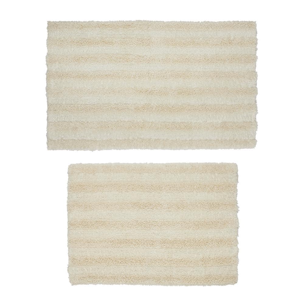 Chesapeake Merchandising Cannon 2Piece Ivory Bath Rug (17 in. x 24 in