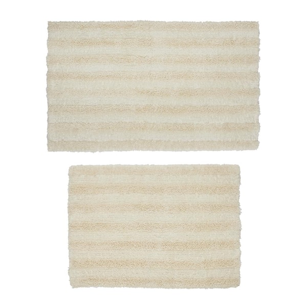 Chesapeake Merchandising Cannon 2-Piece Ivory Bath Rug (17 in. x 24 in. and 21 in. x 34 in.)
