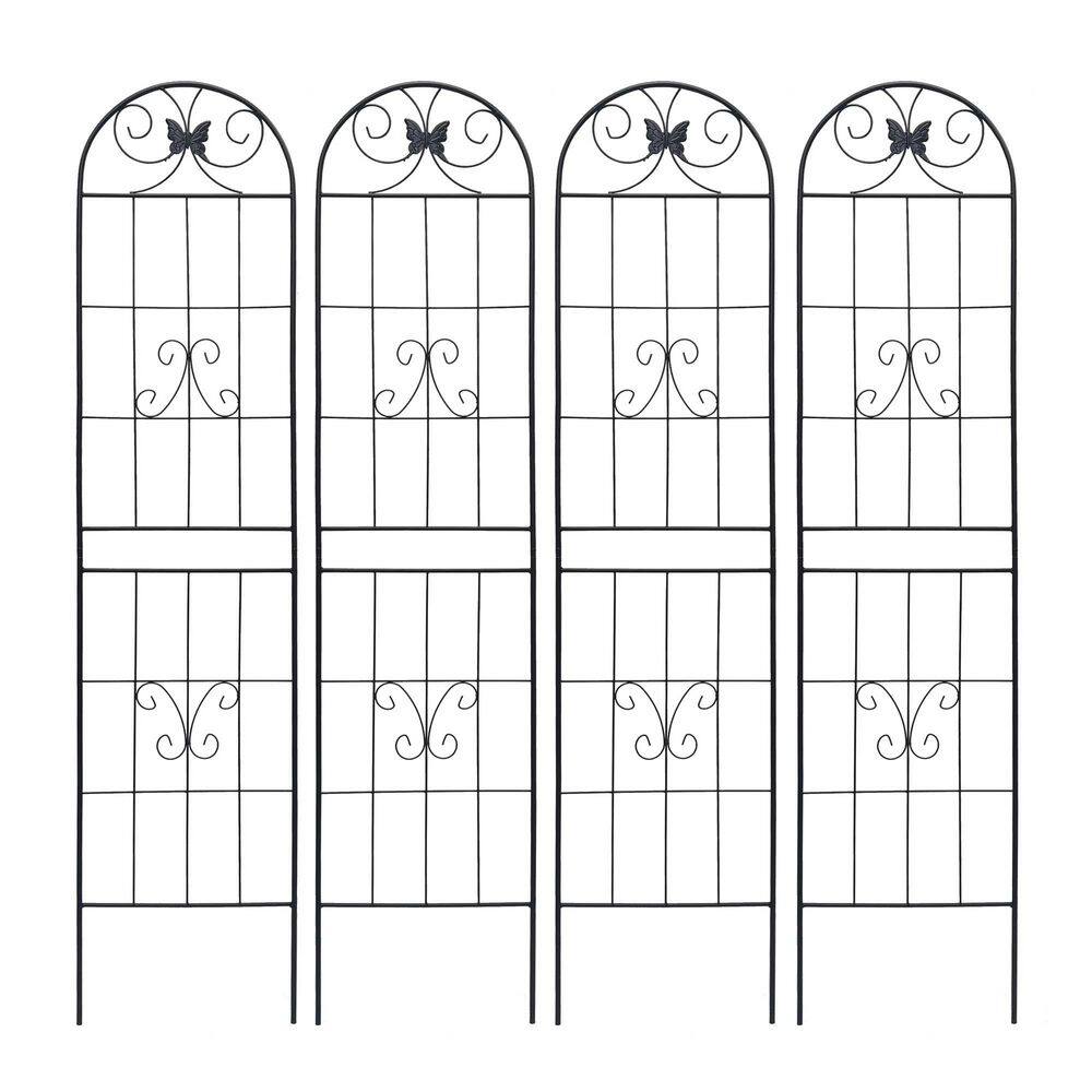 86.7 in. x 19.7 in. Metal Garden Trellis Rustproof Trellis Flower Decor for Climbing Plants in Black (4 Pack) price history on PriceWatchPro