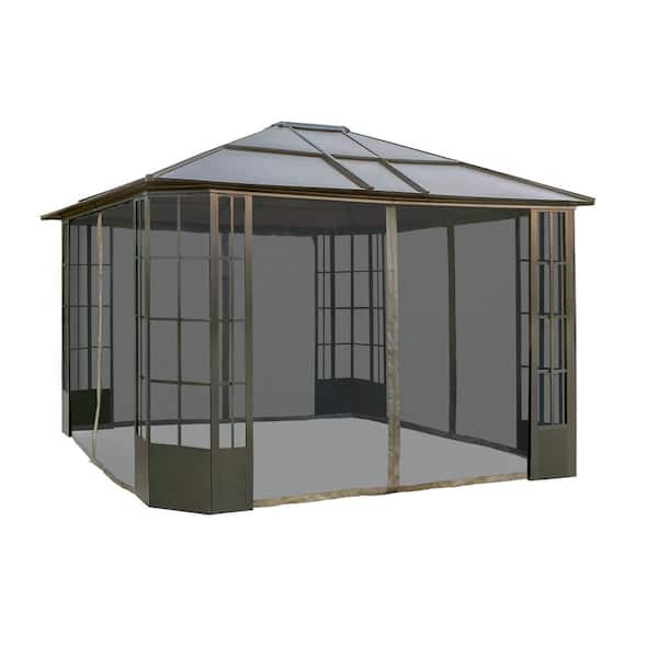 Sojag Savino 10 ft. x 12 ft. Black Rustproof Aluminum Framed