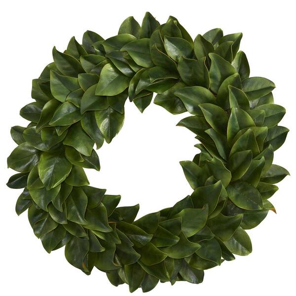 Nearly Natural 30 in. Magnolia Artificial Wreath