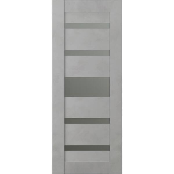 Belldinni Vona 07-05 24 in. x 80 in. No Bore Solid Core 5-Lite Frosted Glass Light Urban Wood Composite Interior Door Slab