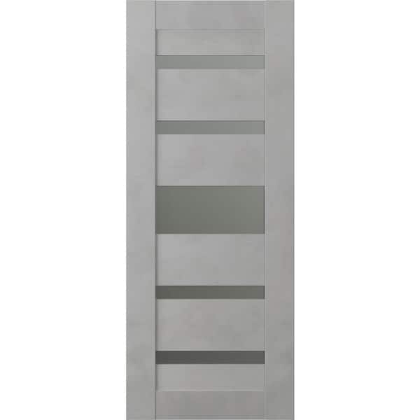 Belldinni Vona 30 in. x 80 in. No Bore Solid Core 5-Lite Frosted Glass Light Urban Finished Wood Composite Interior Door Slab