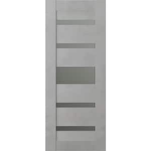 Vona 07-05 36" x 80 in. No Bore Solid Core 5 Lite Frosted Glass Light Urban Finished Wood Composite Interior Door Slab