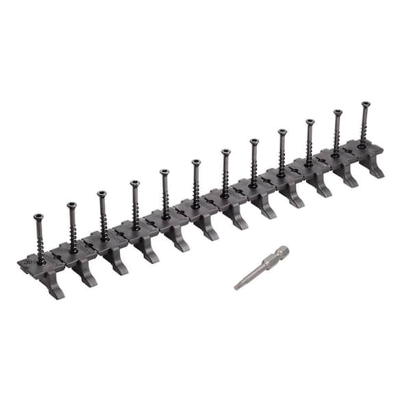 DECKMATE Collated Universal Hidden Deck Fasteners for Grooved Decking Black 200 sq. ft. Coverage (360-Pack)