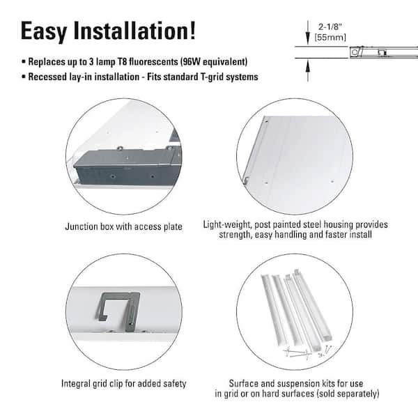 Metalux 2 ft. x 4 ft. 4500 Lumens Integrated LED Flat Panel Light