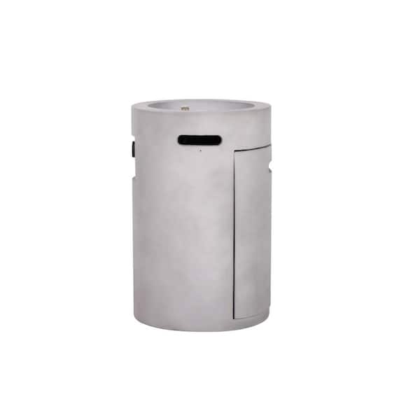 Uixe 16 in. x 25 in. Round Exterior TerraFab Propane Fire Pit in Gray Color
