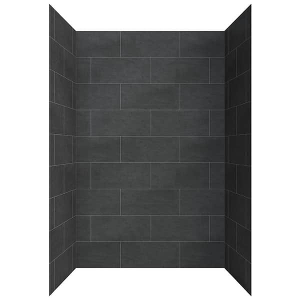 Jetcoat Flex 60 in. W x 96 in. H x 36 in. D 9-Piece Glue Up Composite Alcove Shower Surround in Slate