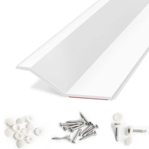 40 ft. Universal TPE Garage Door Seal Top and Sides Weatherproofing Trim with Nails and Lids White Edging