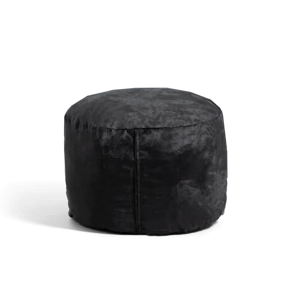 Big Joe Round Black Plush Foam Filled Bean Bag Chair