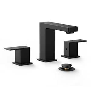 8 in. Widespread Double Handle Bathroom Faucet in Matte Black