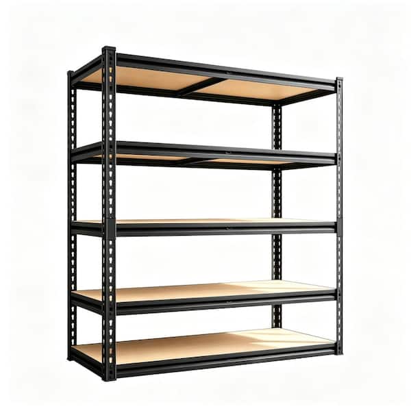 40"Lx20"Wx72"H Storage Rack Shelving Unit 5-Tier Metal Frame Garage Shelf with Wood Shelves for Garage & Pantry