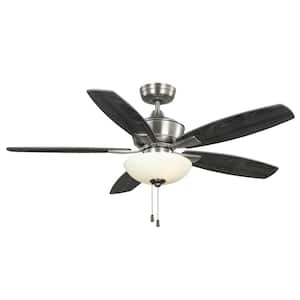 Lindell 52 in. Indoor Brushed Steel Ceiling Fan with Light