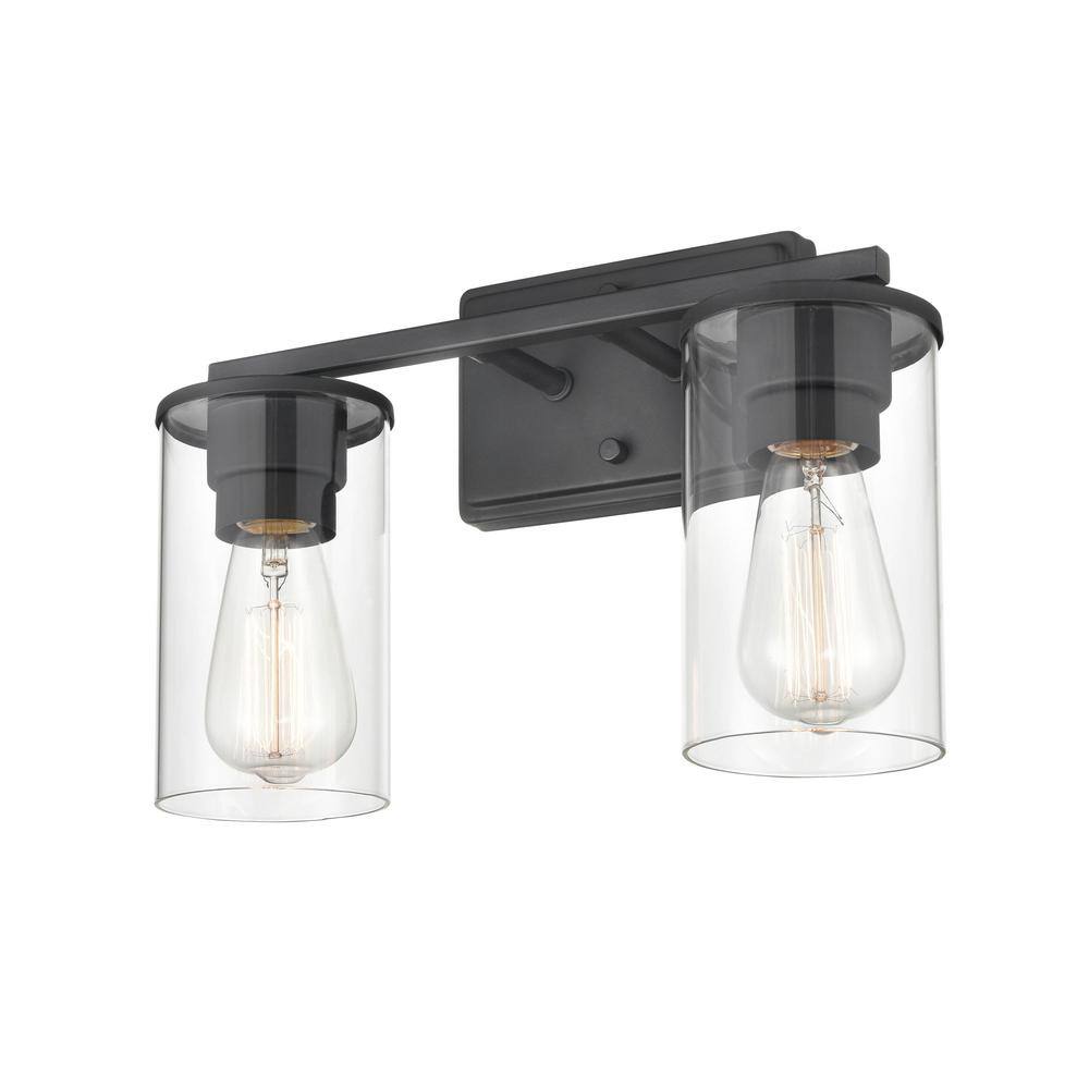 Verlana Matte Black Cylinder Outdoor Vanity Light