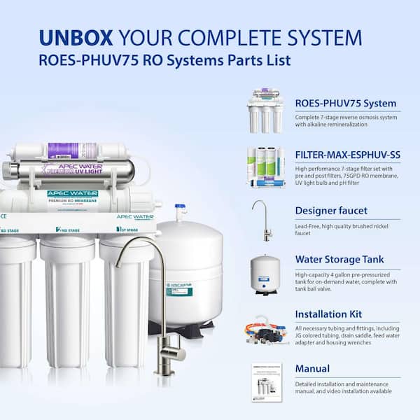 APEC Water Systems Essence 75 GPD 7-Stage Reverse Osmosis