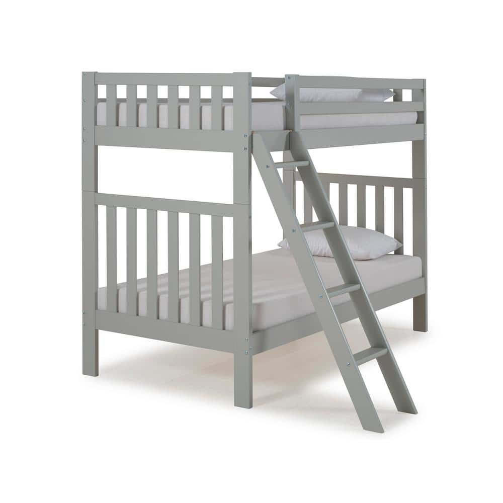 Aurora Dove Gray Twin Over Twin Bunk Bed