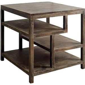 Wright II Medium Brown Wood Multi-Shelf Accent Table