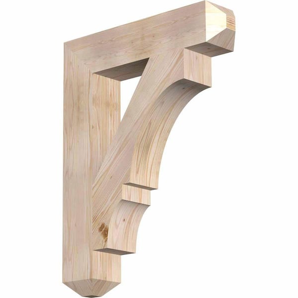 Ekena Millwork 5.5 in. x 36 in. x 28 in. Douglas Fir Balboa Craftsman Smooth Bracket