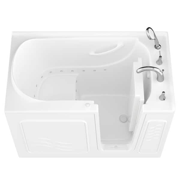 Safe Economy 53 in. L x 30 in. W Right Drain Walk-In Air Bathtub in White