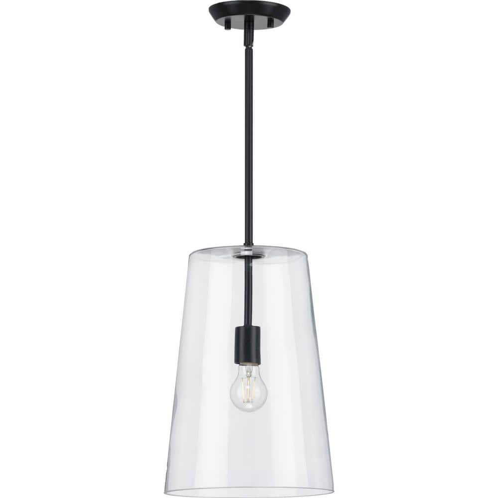 Clarion 10.5'' Matte Black and Brushed Nickel Modern Pendant Light
