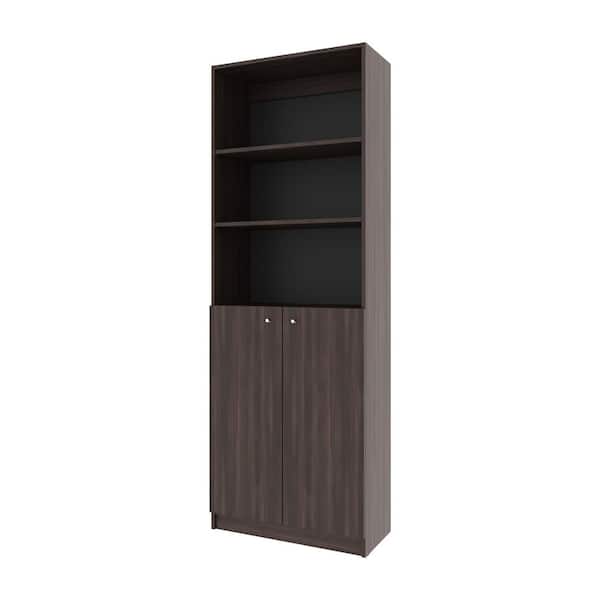 24.80 in. W x 12.40 in. D x 71.10 in. H Brown Particle Board Freestanding Linen Cabinet w/2-Doors in Dark Walnut