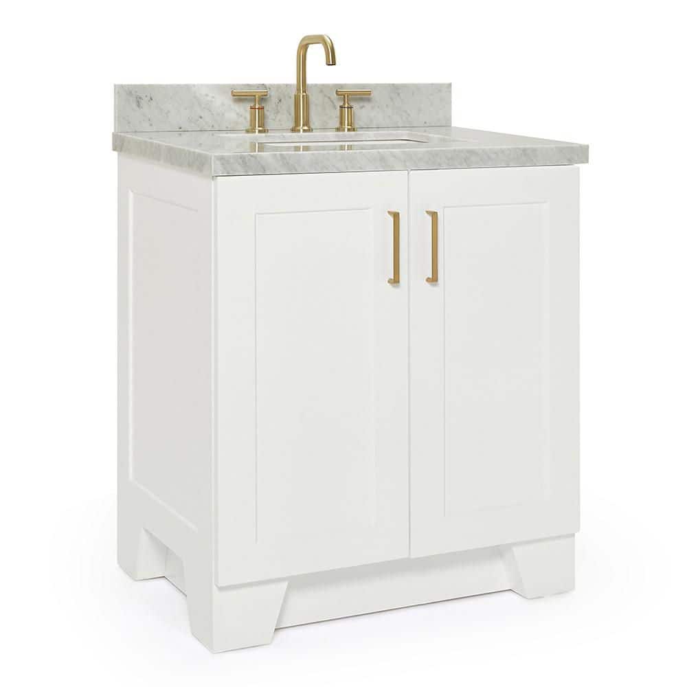Ariel White Marble Top Single Sink Vanity