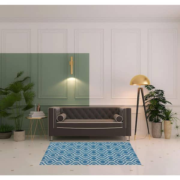 Gray 4 ft. x 6 ft. Moroccan Power Loom Area Rug