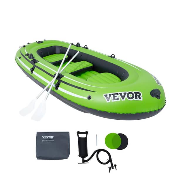 VEVOR Inflatable Boat 5-Inflatable Fishing Boat Strong PVC Portable Boat Raft Kayak 45.6 in. Aluminum Oars 1100 lbs. load
