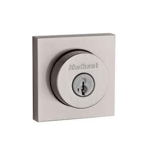159 Series Square Contemporary Satin Nickel Double Cylinder Deadbolt Featuring SmartKey Security