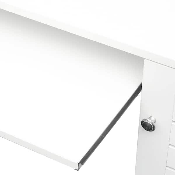 ［アオイ］デスク Aoibox 59 in. White Home Office Computer Desk with Hutch